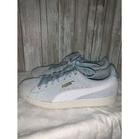 Puma Shoes - Vintage pastel blue suede Puma sneakers size 6.5